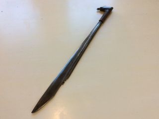 Old Antique Borneo Dayak Dyak Mandau Sword With Brass Inlays Laminated Blade