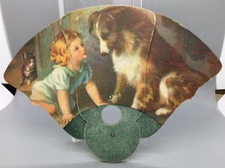 Vintage Tri - Fold Fan Advertisement Biedermans