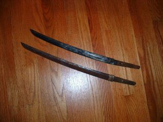 [sn - 169] Japanese Samurai Sword: Two Mumei Wakizashi Blades