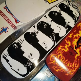 Neil Blender White Black Vintage Faces Skateboard Reissue 80s G&s Deck Powell