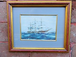 Vintage Framed Clipper Ship Print Picture Gilded Frame Sailing Vessel
