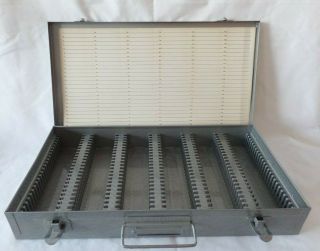Vintage Brumberger Metal 35mm Slide 2x2 Coin Storage Case Box - 150 Capacity