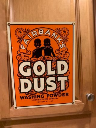 Vintage Andy Rooney Fairbanks Gold Dust Washing Powder Porcelain Soap Sign