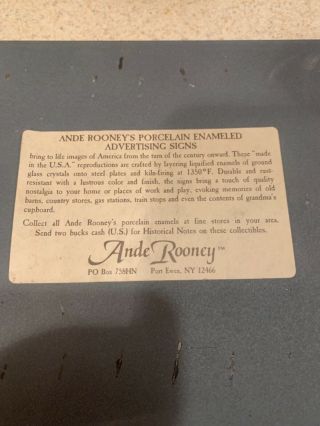 Vintage ANDY ROONEY FAIRBANKS GOLD DUST WASHING POWDER Porcelain soap sign 2