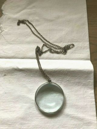 Vintage Sterling Silver Magnifying Glass On Sterling Silver Chain Ari D Norman