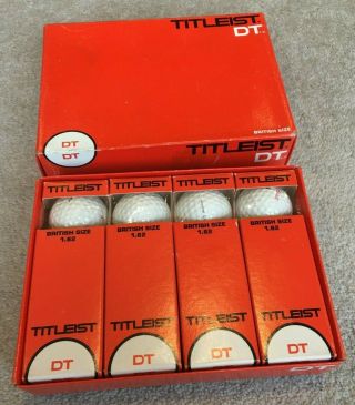 Vintage Box Of 12 Titleist Dt Acushnet Golf Balls,  Prob 