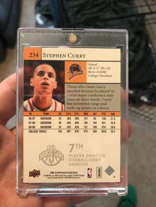 STEPHEN CURRY 2009 - 10 UPPER DECK UD ROOKIE CARD RC 2