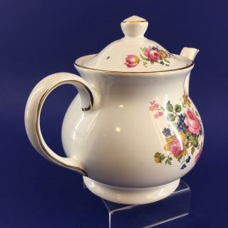 Vintage Sadler Ivory Floral Pottery Teapot Medium Vintage 5 Cup England 3