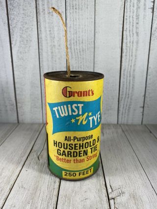Rare Vintage Tin Grants Household & Garden Twist N Tye All Purpose Twine Unique