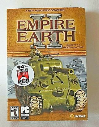 Vintage Pc Box Game,  Empire Earth Ii,  Pc Cd - Rom,  Sierra,  Complete,