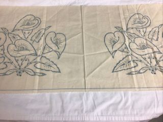 Vintage Stamped Embroidery Fabric Calla Lily Design 2 Matching