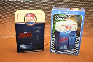 Vintage Old Antique Pepsi Vending Machine Transistor Radio W Box;works Great