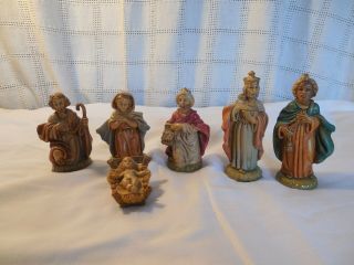 Vintage Plastic Depose Nativity Figures Set Of 6 Italy