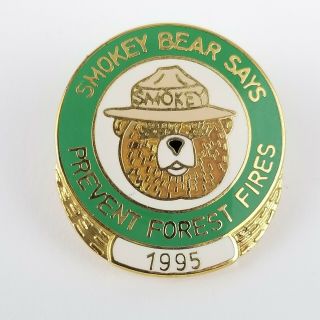 Smokey Bear Prevent Forest Fire Wildfire 1995 Vintage Pin 2