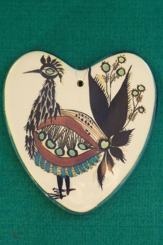 Lovely Vintage Royal Copenhagen Faience Cockeral Wall Plaque