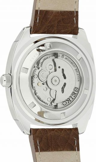 Seiko Men ' s SNKN37 Stainless Steel Automatic Self - Wind Watch with Brown Leather 2