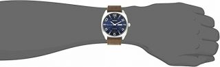 Seiko Men ' s SNKN37 Stainless Steel Automatic Self - Wind Watch with Brown Leather 3