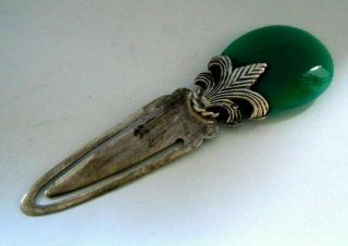 FABERGE Antique Imperial RUSSIAN Bookmark or money clip with jade,  84 silver 6