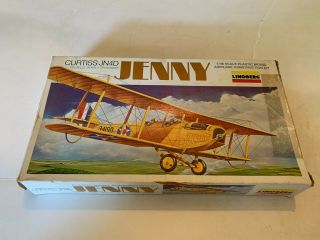 Vintage 1976 Curtiss Jn4d Jenny Airplane Model By Lindberg 1/48