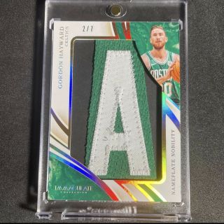 2019 - 20 Immaculate Gordon Hayward Nameplate Nobility Letter Patch " A " 2/7