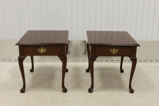 Pennsylvania House Queen Anne Style Cherry End Tables - Pair 12 - 1114