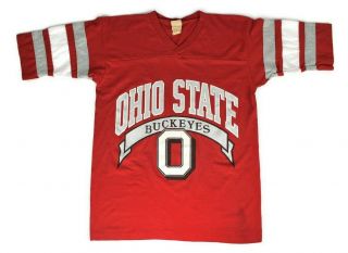 Vintage Ohio State University Buckeyes Osu Red T Shirt Logo 7 Made In Usa Sz M