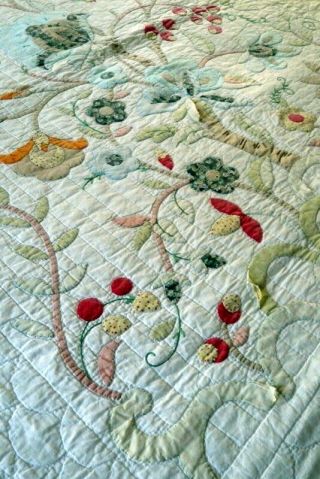 PENNY MARSHALL Estate Tree Of Life Quilt With Decorative Stitching 4