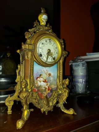 Antique French Gilt Metal Clock 1800s