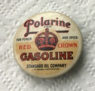 Standard Oil Company Polarine & Red Crown Vintage Pin Pinback