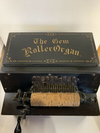 Antique Gem Roller Organ With Cobs. ,  Piece.  Organette