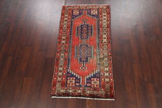 3x5 Vintage Tribal Hamedan Area Rug Hand - knotted Geometric Oriental Wool Carpet 2