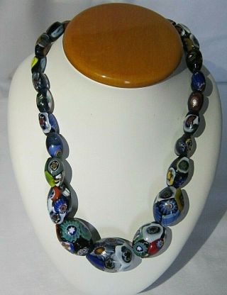Vintage Italian Style Millefiori Bead Necklace