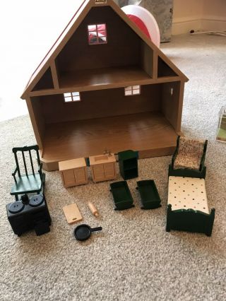 Sylvanian Families 1987’s Vintage Country Cottage House Furnished