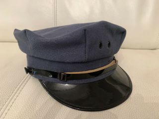 Vintage Uniform Cap/hat - Blue With Black Peak - Size 7 (military/bus/transport?
