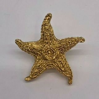 Vintage Trifari Gold Tone Starfish Pin Brooch 1.  5 "