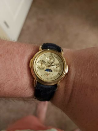 Citizen Elegance 6350 - G30241 K Triple Date Moon Phase Gold Plate Vintage Watch