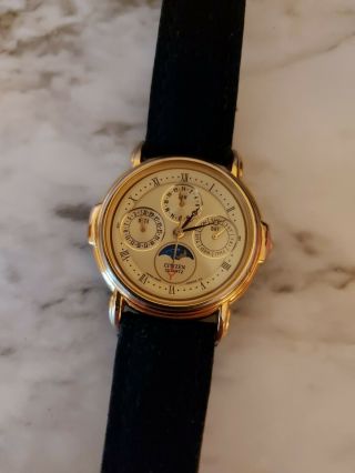 Citizen Elegance 6350 - G30241 K Triple Date Moon Phase Gold Plate Vintage Watch 2