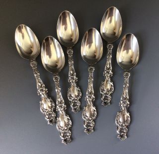 Antique - Set Of 6 Teaspoons - Lily,  Whiting Manf.  Co.  - Sterling Silver 5 7/8”