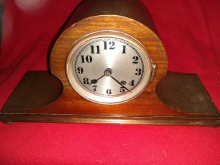 Antique Napoleon Shaped Hat Chiming Wooden Mantle Clock.  Needing Complete Overall