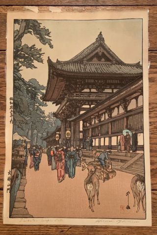 Hiroshi Yoshida Japanese Woodblock Print Diabutsu Temple