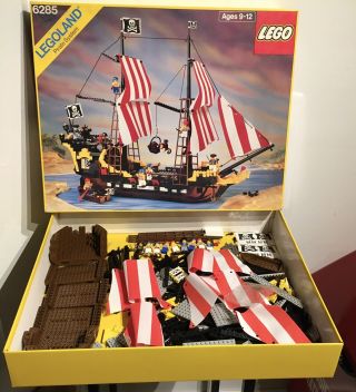 Vintage 1989 Lego 6285 Pirates Black Seas Barracuda W/ Box 96 Complete