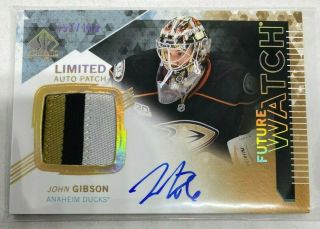 2013 - 14 Upper Deck Sp Authentic John Gibson Future Watch Relic Auto /100
