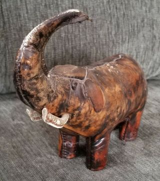 Mid - Century Leather Elephant Samplemans figure by Dimitri Omersa for Valenti 60s 2