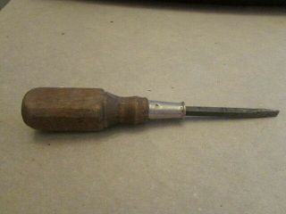 Vintage Screw Driver Wood Handle Unmarked 4 2
