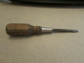 Vintage Screw Driver Wood Handle Unmarked 4 3