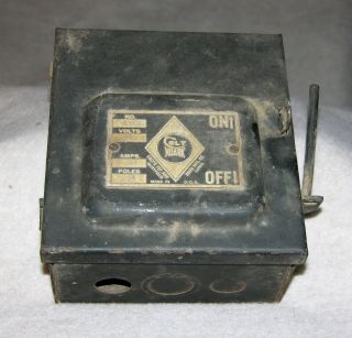 Vintage Colt Norak Switch Box Enclosed Switch,  Knife Switch Screw Fuse