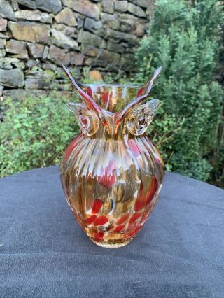 Vintage Murano Glass Owl Vase