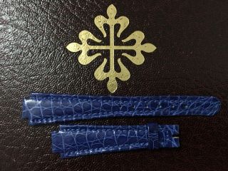 Vintage Patek Philippe Gondolo Blue Leather Strap Lady Femme Nos Bracelet