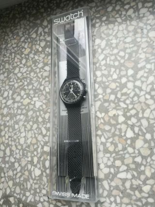 Rare Vintage Swatch Watch Scb100 Black Friday Chronograph 1990
