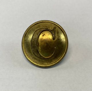 Antique Civil War Confederate " Stippled C " Cavalry Coat Button Ht&b Manchester